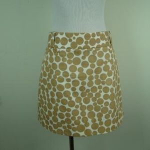 J. Crew Taupe Circle Print Mini Skirt 10